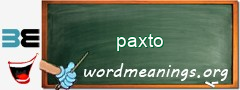 WordMeaning blackboard for paxto